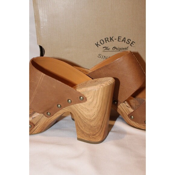 Kork-Ease‎ Women Darra Sandals Platform Block Heel Black Wood EU 39 NIB BROWN - Picture 5 of 7